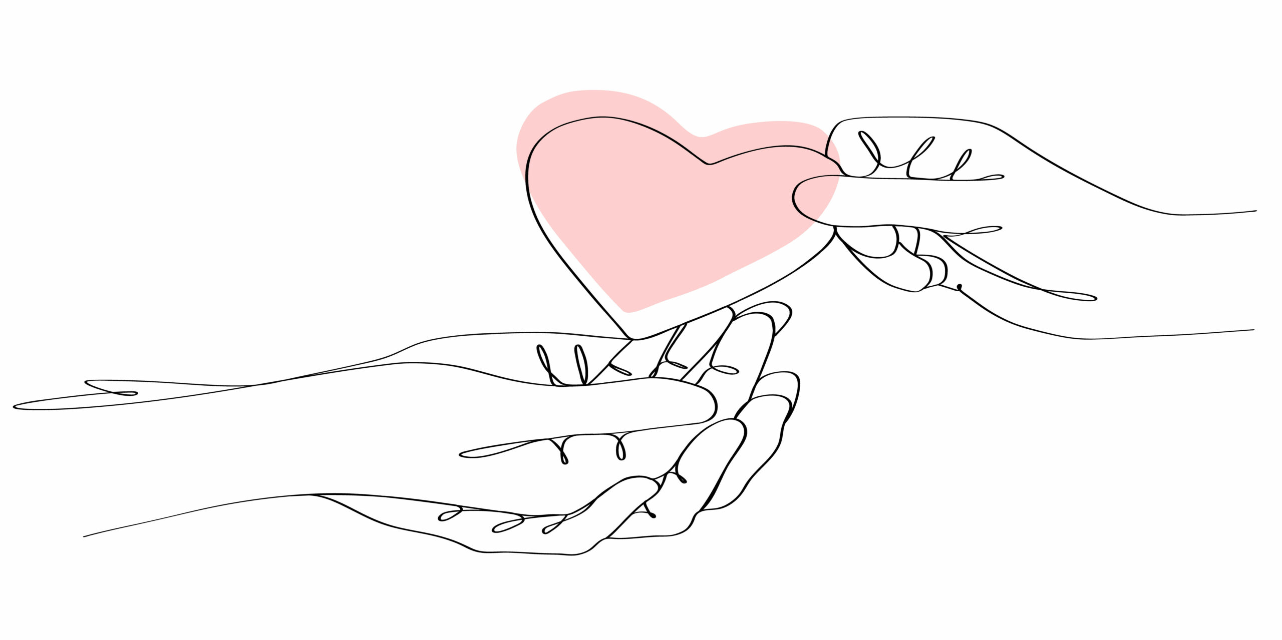 Support - a Hand give a heart to another hand